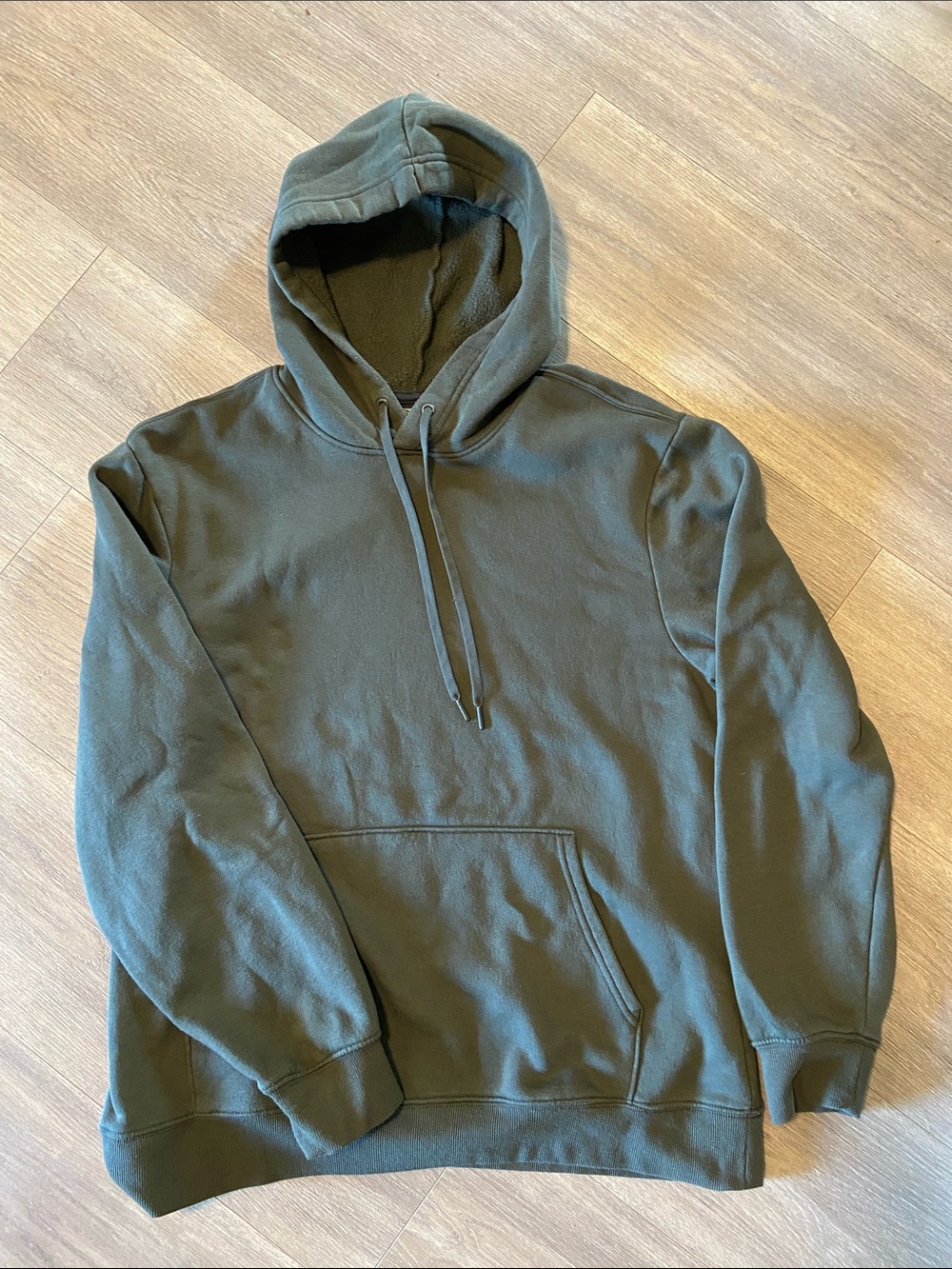 Athletic Works Olive Green Pullover Hoodie - Classic Fleece Hooded Sweatshirt